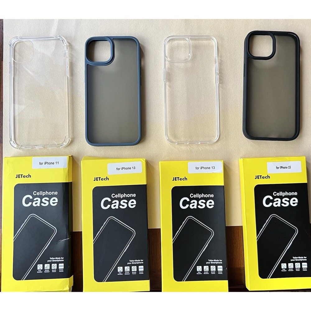 Lot of 4 JETech iPhone‎ Cases – 11, 13, 15 New/Open Box (4D2-PP486)